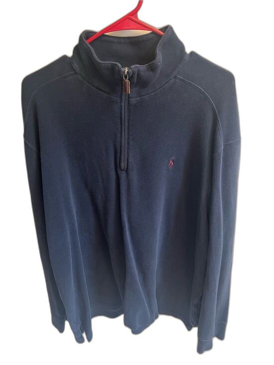 Polo by Ralph Lauren Other - Polo by Ralph Lauren Navy Quarter-Zip Sweater with Red Pony